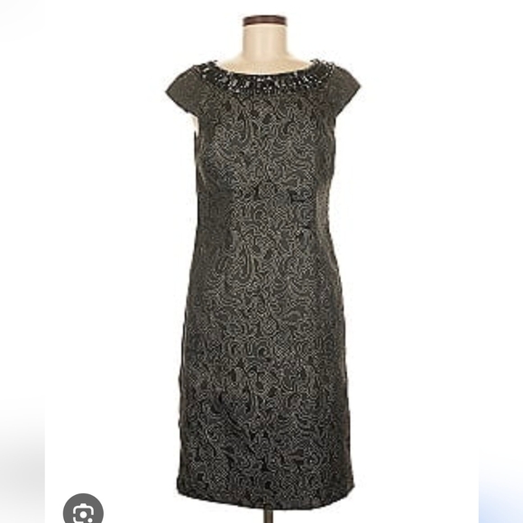 Spense black metallic Paisley dress sz 6  *2 - Picture 1 of 6